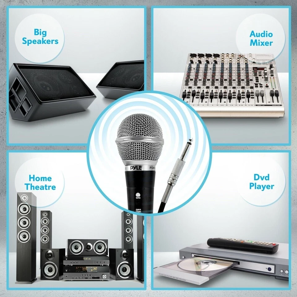 Pyle Dynamic Microphone Kit 3 Professional Handheld Mics Wired PDMICKT34 - Image 4 of 4