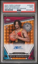 PSA 9 BRICE SENSABAUGH #/25 Auto 2023 Topps Chrome RC Certified GEOMETRIC ORANGE