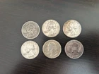 U.S. Quarters Lot of 6 Circulated US Coins pre 1965 Silver