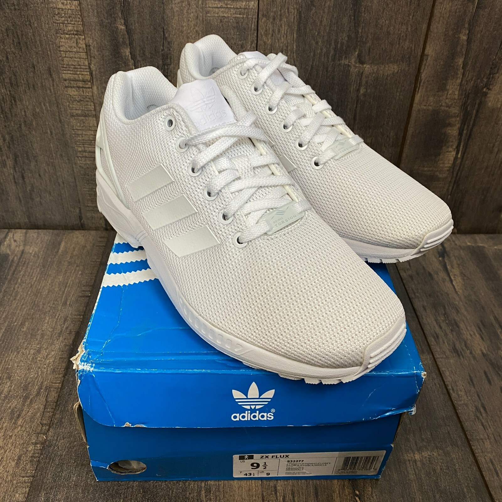 Size 9.5 - adidas ZX Flux White - S32277 for sale online | eBay