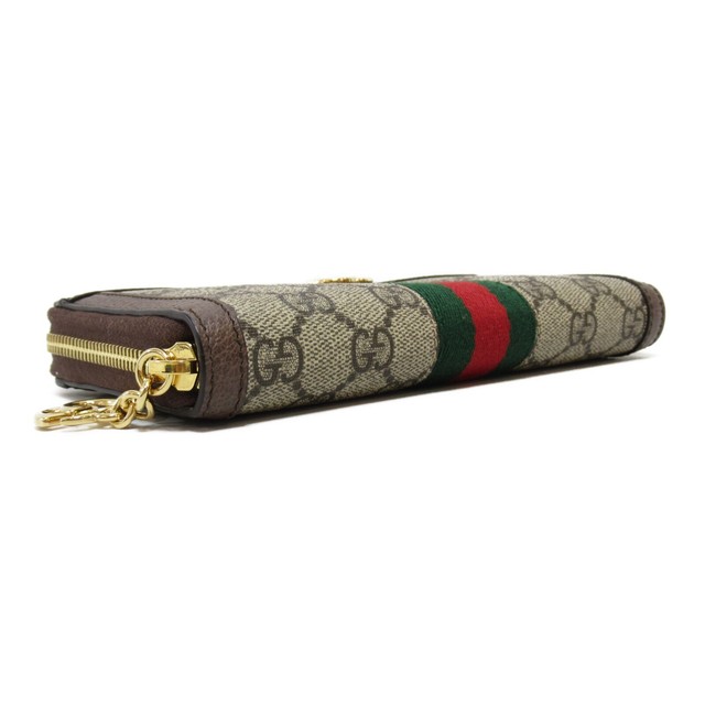 Gucci Beige Ophidia GG Zip Around 