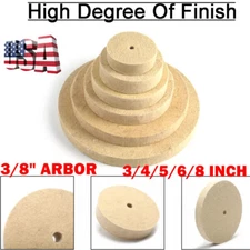 3/4/5/6/8 Inch Wool Felt Polishing Wheel Buffing Pad For 3/8" Polisher Arbor USA