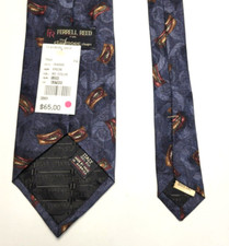 NOS vtg FERRELL REED Neck Tie Men's Blue Brown Red 100 SILK Geometric Pattern