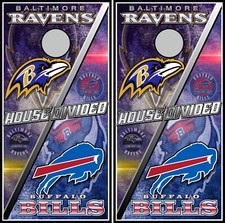 Ravens  Bills house divided 867 cornhole board vinyl wraps