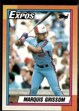 1990 Topps baseball Rookie #714 MARQUIS GRISSOM Montreal Expos RC C8