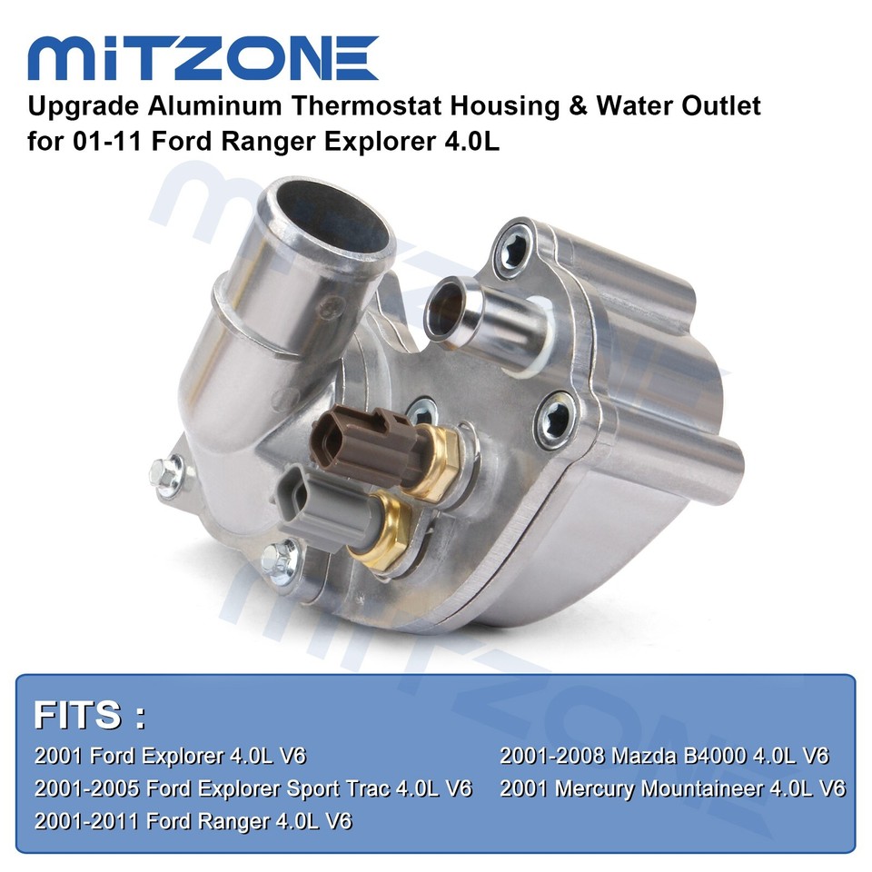 Aluminum Thermostat Housing & Water Outlet for 01-11 Ford Ranger ...