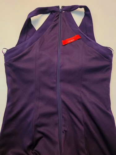 Carmen Marc Valvo purple lined women dress size 4 D276 - Picture 12 of 14