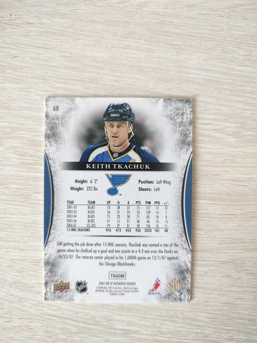 2007-08 Sp Authentic Limited Keith Tkachuk #68 /100 (PWE) - Picture 2 of 2