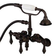 Kingston Brass AE419T5 3-3/8 Inch Adjustable Wall Mount Clawfoot Tub Faucet ,Bro