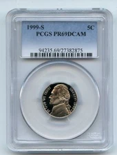 1999 S 5C Jefferson Nickel PCGS PR69DCAM