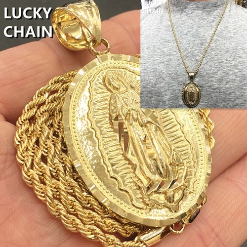 14K GOLD PLATED VIRGIN MARY PENDANT 24 