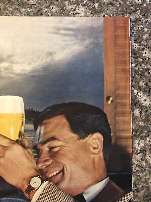1959 Schlitz Beer Sunset Couple - Know Real Joy Good Living VTG