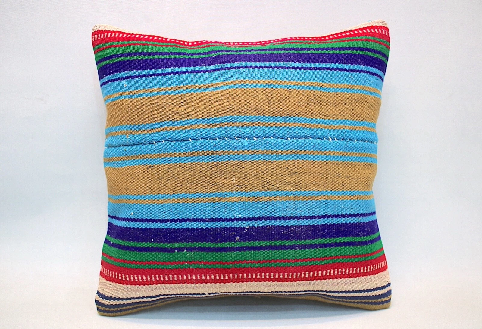 Kilim Pillow Cover, 16x16 in, Vintage Throw Pillow, Decorative Pillow Cushion