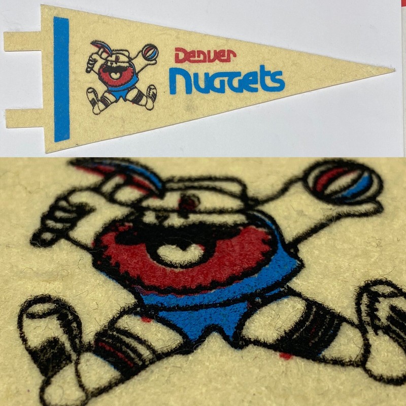 1970s Vintage Denver Nuggets Colorado NBA Mini Pennant 4x9.5 Ohio