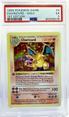 1999 Pokémon Game 1st Edition Shadowless Charizard No. 4 PSA 5 | eBay