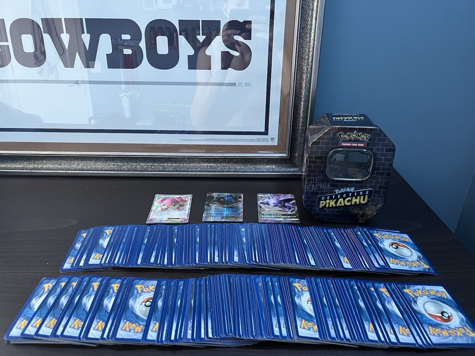 300 Pokemon Cards with Collectible Storage Tin Bulk Lot  