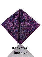 S  W 12.5 X 12.5 Pocket Square, Various Colors  Paisley Patterns.