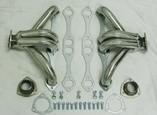 Small Block Chevy Polished Stainless Shorty Hugger Headers Street Rod SBC 350