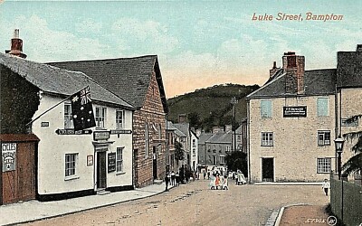 POSTCARD BAMPTON - LUKE STREET - TEA ROOMS - ANIMATED SCENE - CIRCA 1909
