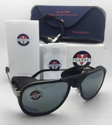 VUARNET GLACIER Sunglasses VL 1315 0009 Black Silver Frames Leather Side Shields