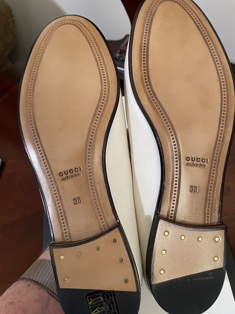 Gucci Women's Brixton Horsebit Mystic White Loafer with Web, NEW