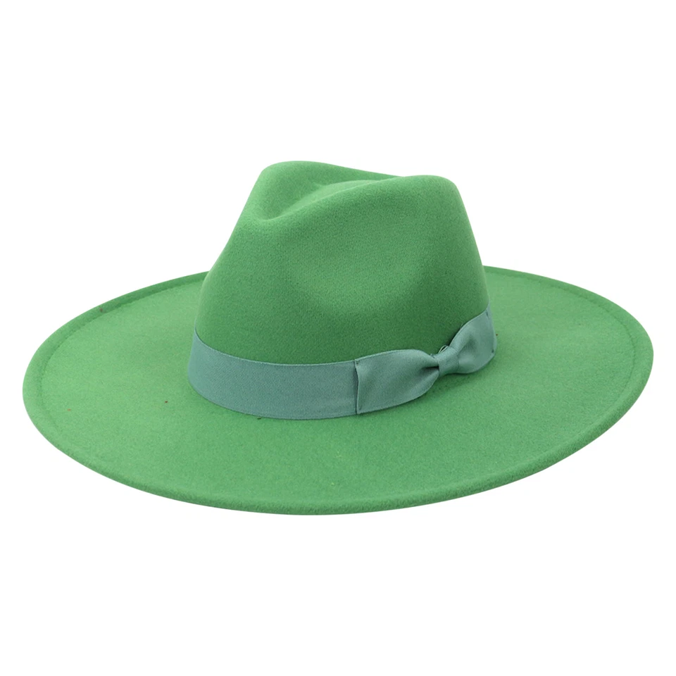 Ala Ancha Lana Fieltro Fedora Panamá Vaquero Niña Sombrero Informal Jazz Gorra para hombres mujeres Foto 3 de 4