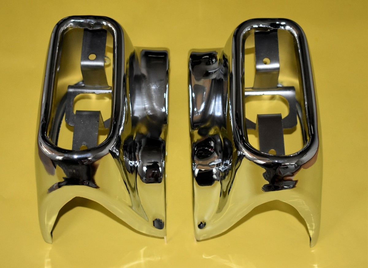 コール 5.10 バットマンテール 57 - 58 Cadillac DeVille Rear Bumper Ends Set LH & RH Repro Chrome