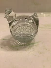 Vintage Anchor Hocking Hen On Nest Trinket Dish Thick Glass No Chips