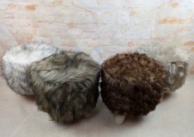 Super Soffice Sgabello Cappotto Pelliccia Sintetica Sedia Piedi