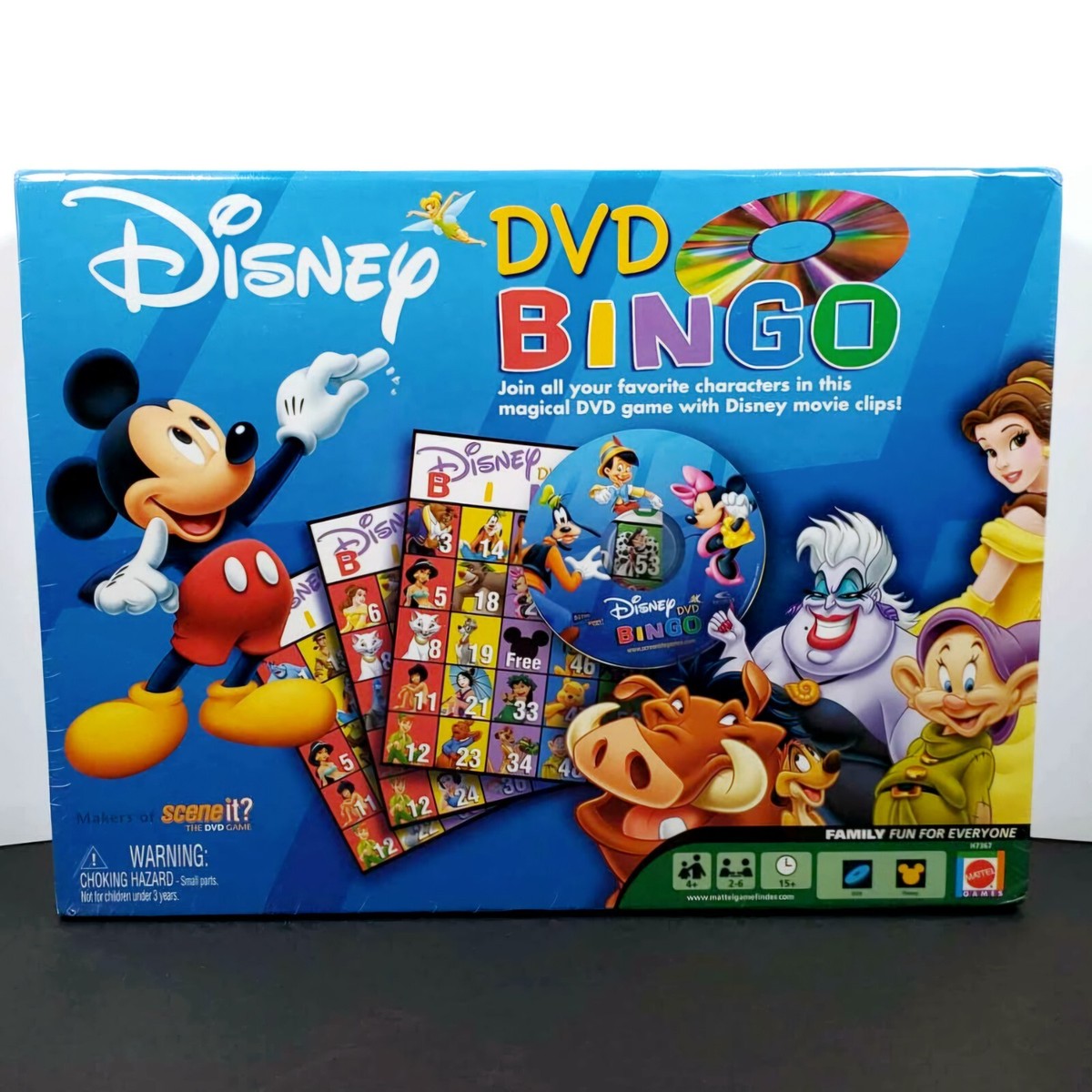 Mattel Disney DVD BINGO Game Movie Clips - Learn Numbers, Colors