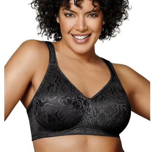 Playtex 18 Hour® Ultimate Lift & Support Wireless Bra 4745 Black 42DDD NIP
