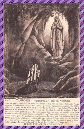 Carte Postale - Lourdes apparition de la vierge - Photo 1 sur 2