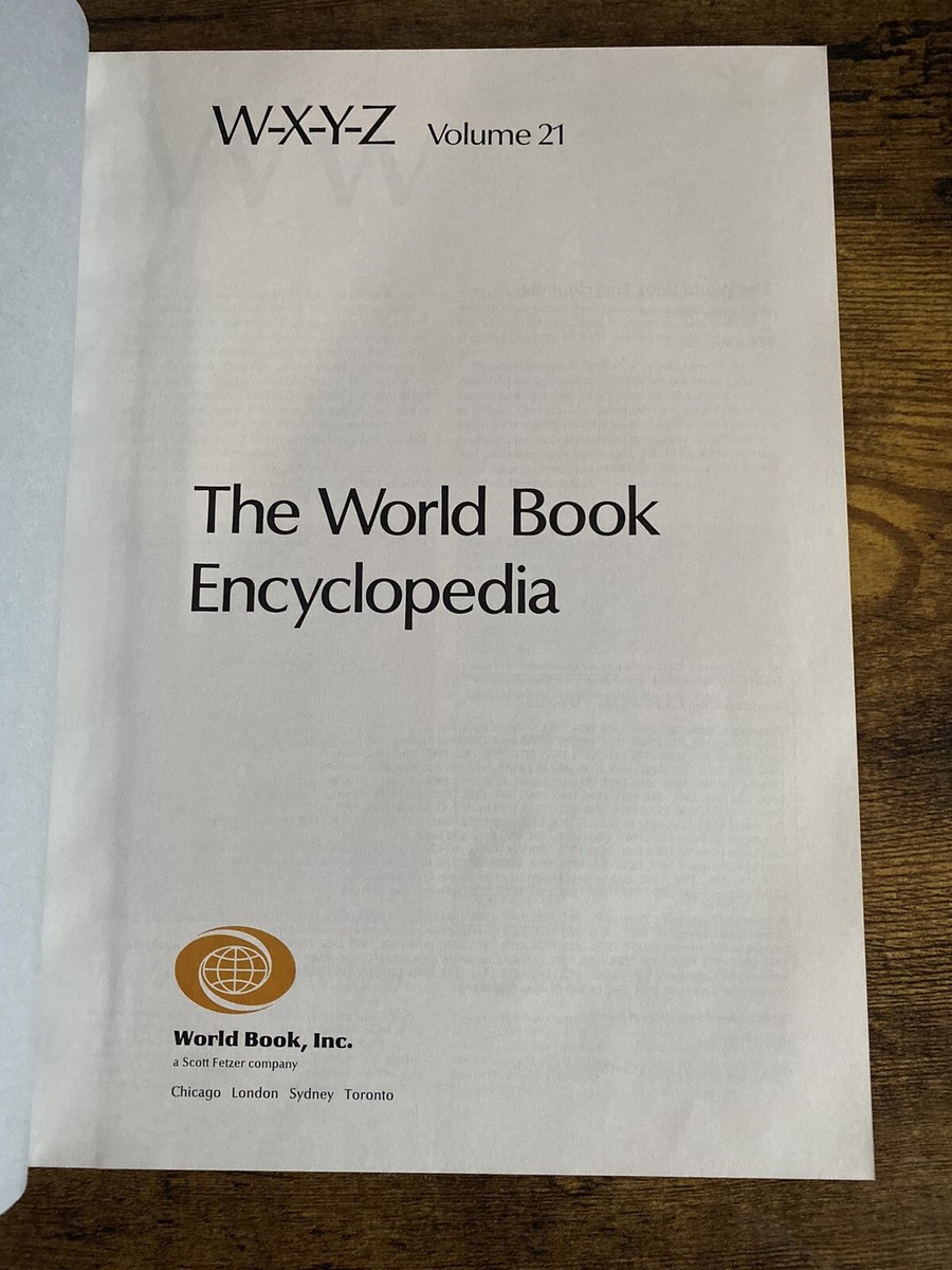 Vintage 1989 The World Book Encyclopedia Volume 21 W-X-Y-Z