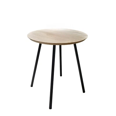 NEW MICHIGAN Oak Side Table Metal Leg Wooden Side Table Coffee Table Dining Room