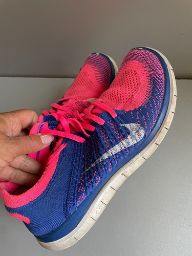 Nike Free 4.0 Flyknit Damen-Laufschuhe blau pink UK 6,5 EUR 40,5 - Bild 8 von 16