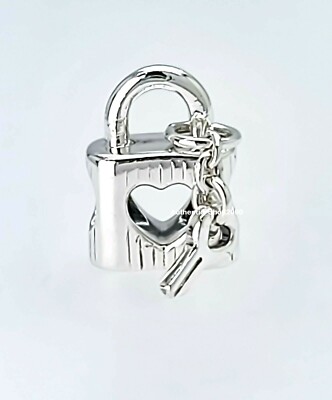 New 100% Authentic PANDORA 925 Ale Padlock Heart Key Charm