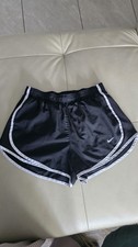 Nike Dri-FIT Women s Black/White Trim Running Shorts Elastic Waist Size M