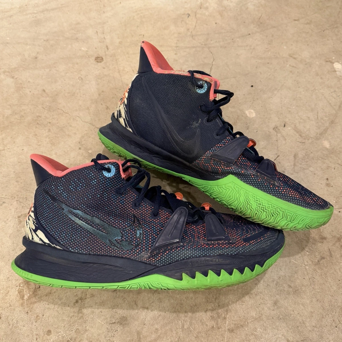 Nike Kyrie 7 Midnight Navy Basketball Shoes Sneakers Neon CQ9326-401 Mens Size9 NIKE Kyrie 7 CQ9326 401 - Shiekh main image 2