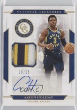 2019-20 Panini National Treasures Game Gear Prime 10/25 Aaron Holiday Auto 0k39