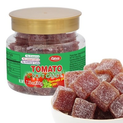 Tomato Flavor Chewy Jelly Candy Spice Drops  Original Snack Bulk Jar 7.05oz