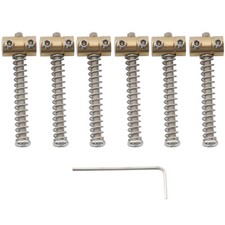 Musiclily Pro 6Pcs 10.8mm Small Barrel Brass Saddles Set For Squier Tele Guitar