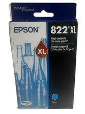 Epson 822XL DURABrite Ultra Ink High Capacity Cyan Cartridge Exp 11/2028 
