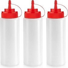 12 oz Condiment Squeeze Bottles Sauces Leak Proof Oil Syrup Dressing Squirt