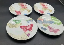 4 Butterfly Small Plates FRINGE AT HOME TABLEWARE Yours Truly 6" Plates