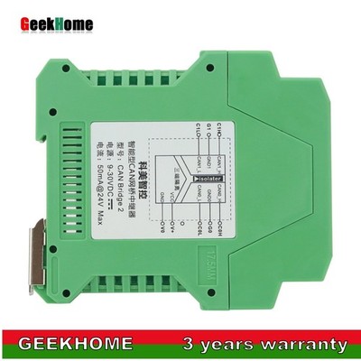 CAN Bridge 2 Industrial CAN Bus Repeater 1500V Isolation with 1 Input 1 Output