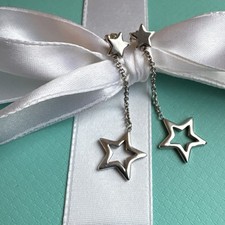 Tiffany & Co feine Sterling Silber Stern Ohrhänger/Hänger 