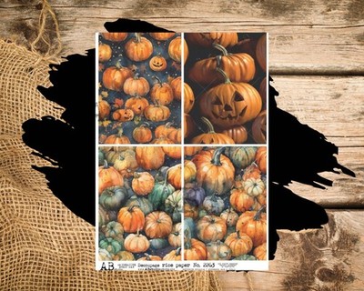 Fall Pumpkins | A4 Rice Paper | AB Studios | Paper for Decoupage | Halloween