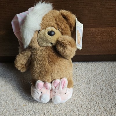 Pfoten zum Nachdenken Teddybär Stofftier Plüsch Kuscheltier Vintage 90er Jahre.
