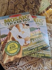 Mosaic Melissa  Doug Safari Sticker Pad Over 850 Stickers Set Of 2 New Wrapped