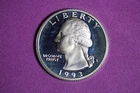 ESTATE FIND 1993 S PROOF SILVER WASHINGTON QUARTER #K58760